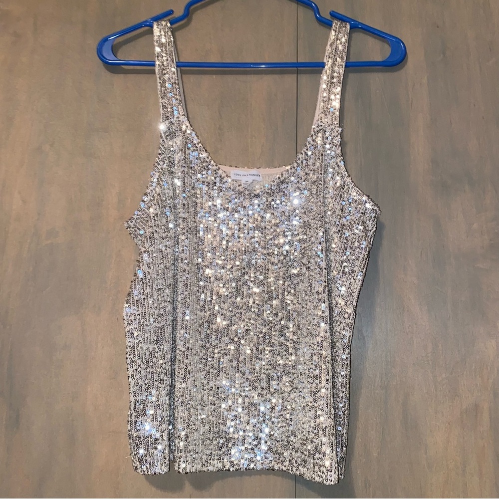 Gold Sequin Tank Top Y2K sparkle